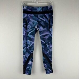 Lululemon Purple Pretty Prism Black Inspire II Athletic Athleisure Leggings 6